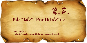 Máté Periklész névjegykártya